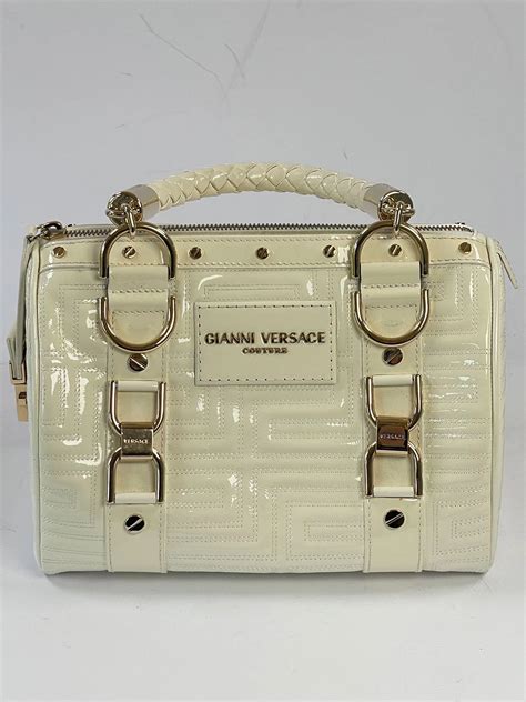 gianni versace borsa in vernice bauletto vintage|versace leather handbags.